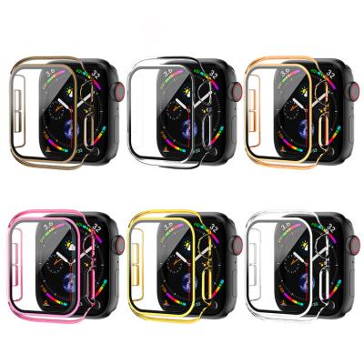 China High Quality Full Protection Double Colors Cases With Screen Protector For Apple Watch Case Covers For I-watch Case Series 7/6/5/4/3 Se 41 45MM for sale