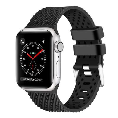 China 38mm 40mm 42mm 44mm Soft Quick Release Design Silicone Rubber Watch Band For Apple Watch Strap for sale