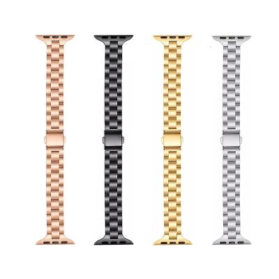 China Business Men Business Links Bracelet Watch Band For iWatch Series 6 Se Stainless Steel Metal Strap For Apple Watch Series 7 41mm 45mm for sale