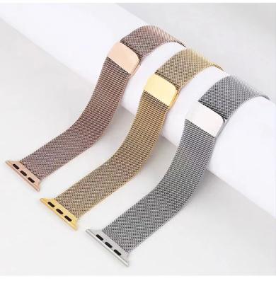 China Business Multi-colors Two-Tone BUCKLE Stainless Steel Milanese Watchband For Apple Watch Series 7/SE/6 for sale