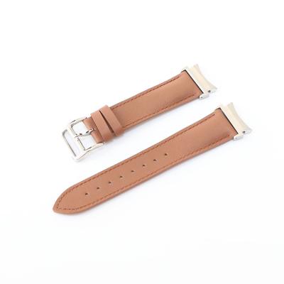 China Shock Resist For Sport Curve Design Official Connectors Double Side Genuine Leather Bands For Samsung Galaxy 4 Watch Band for sale