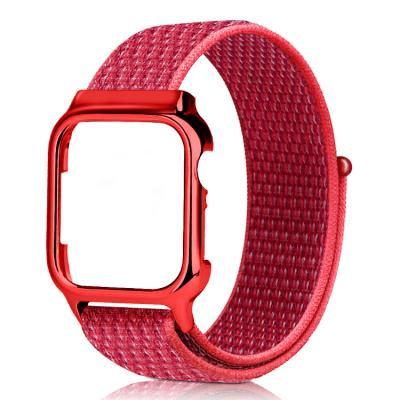 China Soft For Apple Watch Strap Nylon Loop With PC Case Band, For Apple Watch Band, For iWatch 40mm 44mm Strap for sale