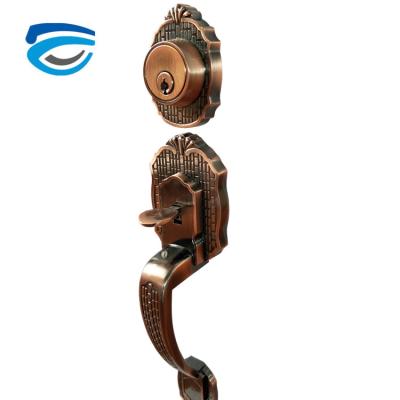 China Anti-theft design door handle lock swing handle door lock with key for base track for sale