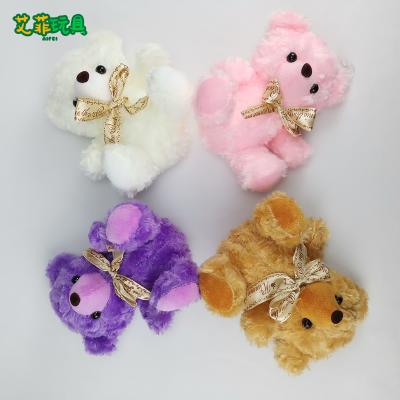 China 20cm Colorful Bow Home TOY Gifts AIFEI Decoration Velvet Fabric Small Size Pink Ribbon Cute Teddy Bear For Girlfriend Valentine Gifts for sale