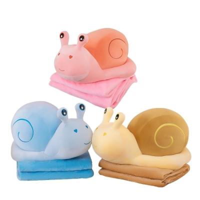 China AIFEI TOY Summer Car Office Lunch Break Cute NEW Two In One Snail Air Conditioner Blanket Soft Animal Shaped Cushion Comforter Plush Pillow Dual-Use Toy for sale