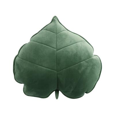 China AIFEI TOY Cute Fashion Pastoral Memory Customized Decorative Leaves Cushion Foam Soft Velvet Plants Leaf Shaped Design Plush Pillow for sale