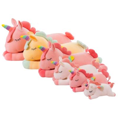 China Home Decoration AIFEI TOY Hot Selling Cute Pink Unicorn Stuffed Animal Rainbow Unicorn Stuffed Toy Large Liar Horse Angel Doll Pillow for sale