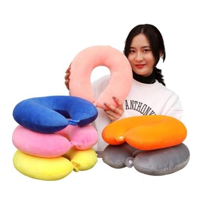 China AIFEI TOY Solid Multicolor Neck Cervical Anti-Pull Health Care U-Shape Pillow Stuffed Soft PP Cotton Travel Plush Neck Pillow for sale