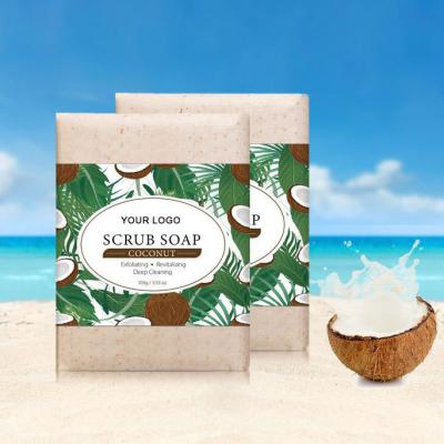 China Logo Private Label Custom Face Clean ANTISEPTIC Scrub Exfoliating Soap Handmade Coconut Soap for sale