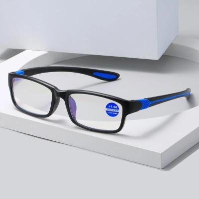 China Red Black Light Reading Glasses Anti-blue Presbyopia Sight TR90 Eyewear Reading Glasses Men Women Retractable Sports for sale