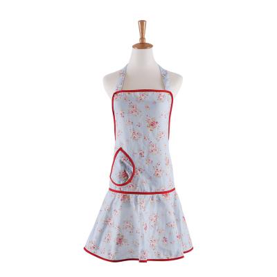 China XINDASHENG Popular Custom Reusable Apron Light Blue Waiter Apron With Pockets Apron Women for sale