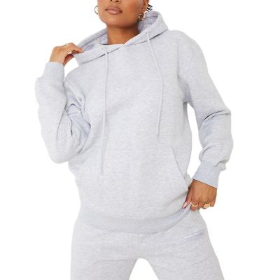 China Custom Plus Size Women's Winter Cotton Sweatpants Breathable Unisex Lounge Set Joggers And Gray Hoodie Set for sale