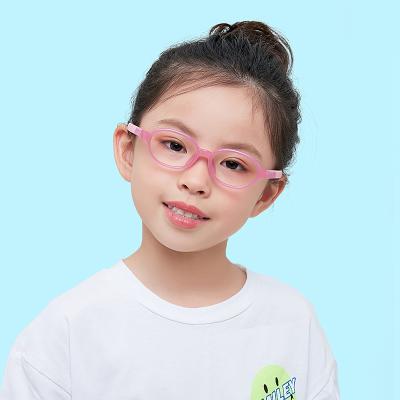 China Hot Sale Retro Small Optical Eye Glasses Light Weight Comfortable Silicone Nose Pad Frame For Kids for sale