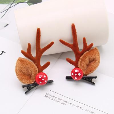 China 2021 New Cute Hairpins Antler Hair Clip Kids Girls Women Christmas Elk Hair Clip Accessories Antlers Hair Accessories for sale