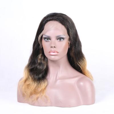 China Wave #1b/27 Color Human Hair Transparent Lace Frontal Wigs Indian Hair HD Lace Body Raw Wigs With Pre Plucked Hairline for sale