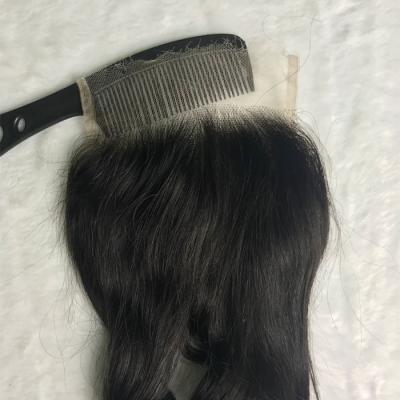 China Unprocessed Indian Remy Human Hair 5x5 HD Lace Closure Virgin 5x5 Lace Top Loose Swiss Hair Closure Unprocessed for sale