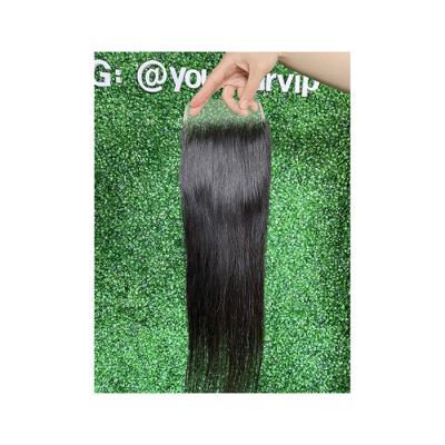 China Silky Straight Wave Manufacturer Supply 60g 4*4 HD Lace Closure Real Indian Virgin Hair for sale