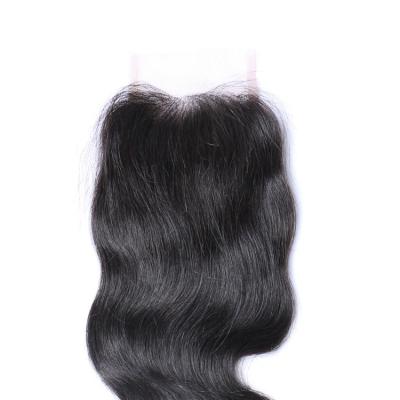 China Wholesale Raw Indian Human Hair Body Wave Straight Virgin Human Hair Transparent Swiss Lace Closure For Black Women for sale