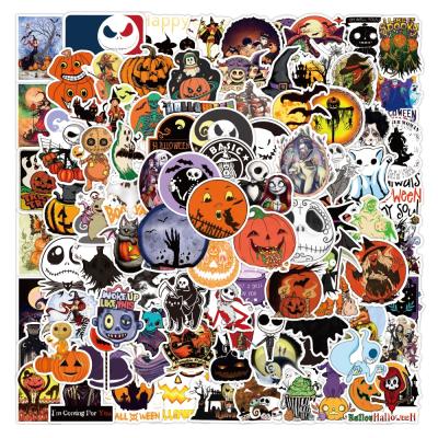 China Custom Waterproof+Eco-friendly 100pcs Halloween Cartoon Hot Sale Vinyl Holiday Graffiti Stickers For Home Decor Scrapbook for sale