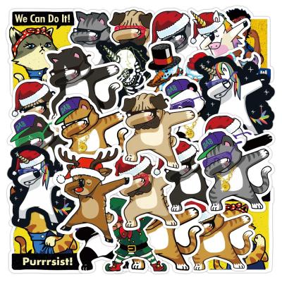 China Custom Waterproof+Eco-friendly 29 pcs/Bag Hip Hop Cute Animals Custom Vinyl Die Cut Waterproof Graffiti Stickers For Scooter Suitcase Notebook Mug for sale