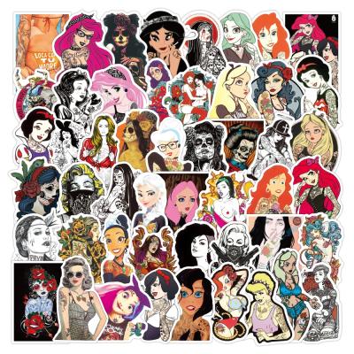 China Custom Waterproof+Eco-friendly 50pcs/bag Personality Tattoo Cool Girls Vinyl PVC Vinyl Graffiti Stickers For Scooter Mug Suitcase Notebook for sale