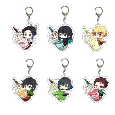 China Charm Wholesale Acrylic Cute Anime Key Chain Demon Slayer for sale