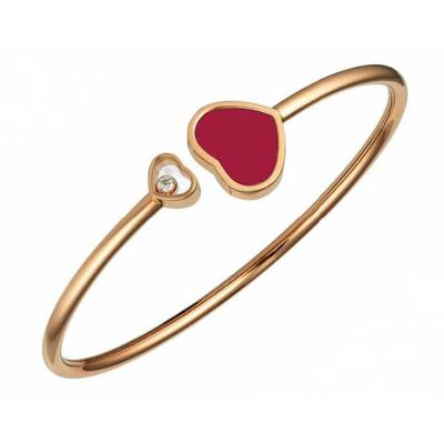 China Hot Selling Trendy Love Heart Diamond Gold Plated Stainless Steel Cuff Bracelet For Women for sale