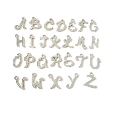 China Wholesale Custom 26 Alphabet Letter Charms Stainless Steel Pendant Silver Pendants for sale