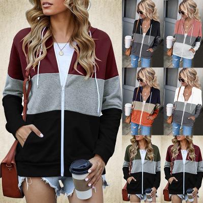 China Hot Selling Anti-wrinkle Autumn Winter Essentials Full Zip Drawstring Female Hoodies for sale