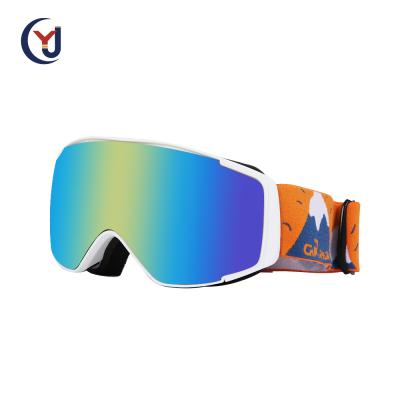 China Uv400 Custom Soft Sight Anti Fog Logo Rubber Pcs Sports Child Ski Goggles Glass Anti Fog Snowboarding Goggles For Kids for sale