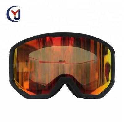 China New Style Anti Fog Sale Men's Skiing Snow Sports Goggles Mirrored Coating Anti-fog Hot Red Lens for sale