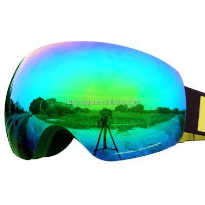 China Manufacturer wholesale fram fog pattern lens anti fog new TPU anti skydiving goggles ski snow goggles for sale