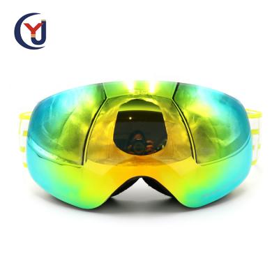 China Custom Color Frame Anti Fog TPU Anti Fog Glass Ski Goggles Snow Boarding Goggles for sale