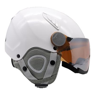 China Popular new simple new style ski helmet with sun visor anti-fog impact resistance for sale