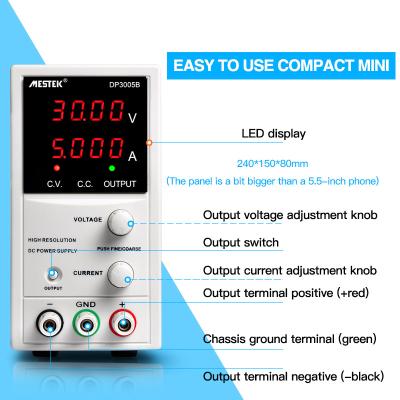 Chine 30V 5A DC Lab Power Supply 4 Digit Display Voltage Regulator DP3005B Mini For Phone Repair à vendre