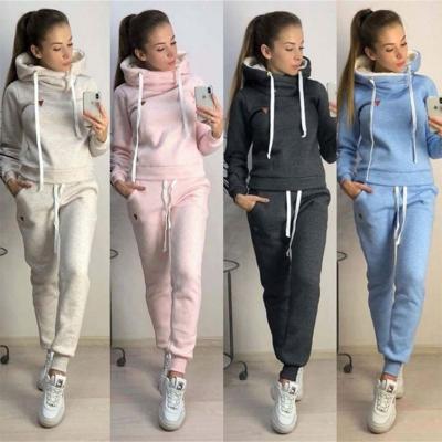 China Nylon/Cotton Autumn Winter Fleece Hoodies Two 2020 Where Piece Set Women's Tracksuits Tracksuit Pants Clothes Anime Thick Warm Hoodie for sale