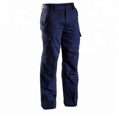 China Navy Blue Anti-Static Mens Latest Design Cotton Trousers Gardening Work Trousers Cargo Pants for sale