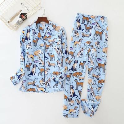 China QUICK DRY light blue animal printed cotton custom satin women silk logo shorts 2 piece set of 3 piece Christmas ladies pajamas for sale