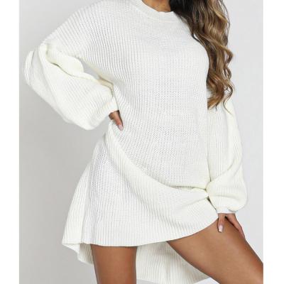 China Manufacturer 100% Anti-Static Small Moq Custom Acrylic Women's Soft Knitted Sweater Dress Without Belt Knit Dress for sale