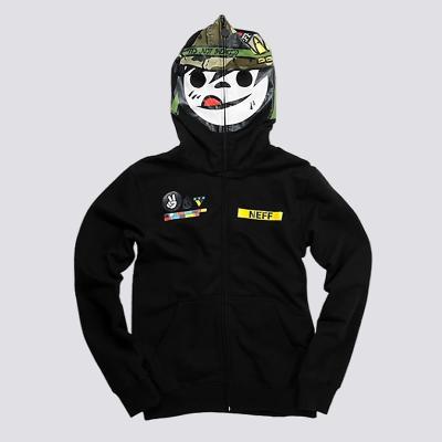 China Anti-wrinkle service OEM logo men apparel full zipper custom face hoodie manufacturer custom for sale