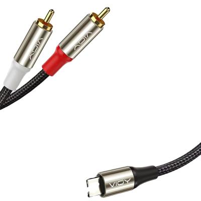 China COMPUTER Type-C To Male Rca To Usb C Audio Stereo Braided Cable Rca 2 Adapter Cord for sale