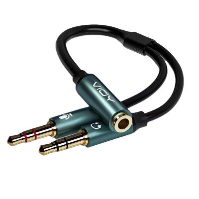 China COMPUTER Earphone Splitter Earphone Mic Audio Y Splitter Cable Male Female for Computer 3.5mm to 2 Dual 3.5mm Stereo for sale