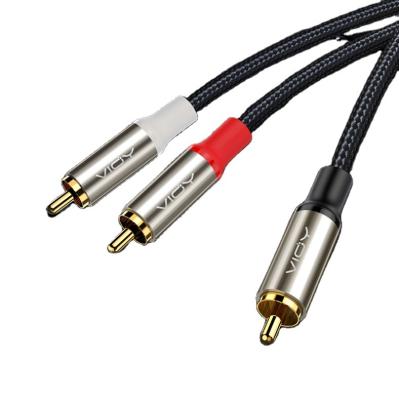 China Car Premium 1 2 Rca To Rca Phono Y Cable Stereo Audio Male To Male for sale