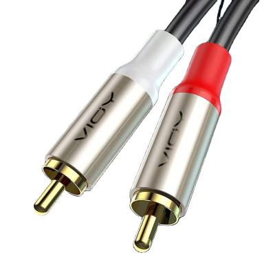 China Good Quality OEM Car Stereo Odm 2 Rca Cable Plug 24k Gold Plated 2rca 2rca To Audio Cable Male To Male Aluminum Shell for sale