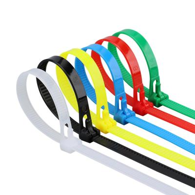 China Containment Releasable Black Plastic Wire Cable Ties Hook And Loop Nylon 66 Zip Tie for sale