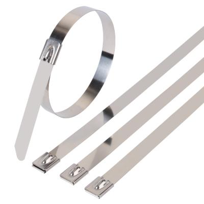 China Containment Wires Coated Stainless Steel Cable Tie Ball Lock Stainless Steel Cable Tie 16*300mm for sale