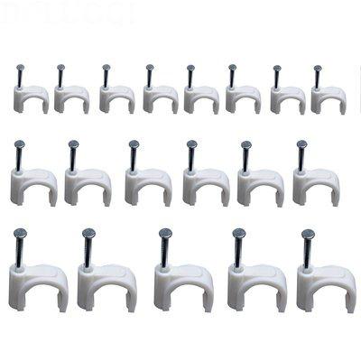 China Fixed wire circle pe cable clamps plastic circle around electrical cable clips with nail for sale