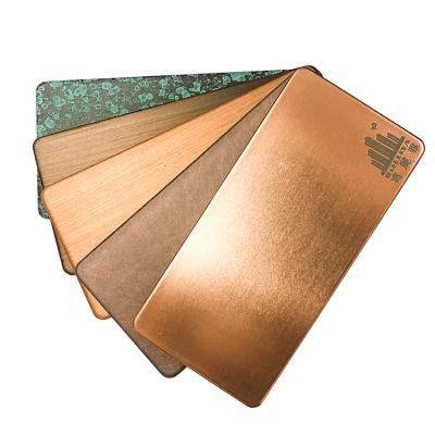 China Real Traditional Natural Oxidized Patina Copper Polyester Composite Panel 4mm For Facade Wall Cladding for sale