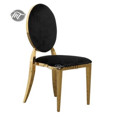 China Modern Luxury Gold Stainless Steel Velvet Event Furniture Black Banquet Chair For Wedding for sale