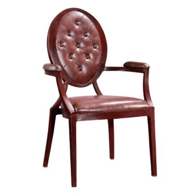 China Wholesale French Stuffed Aluminum Elegant Leisure Chair Oval Hotel Stacking Armchairs For Living Room for sale